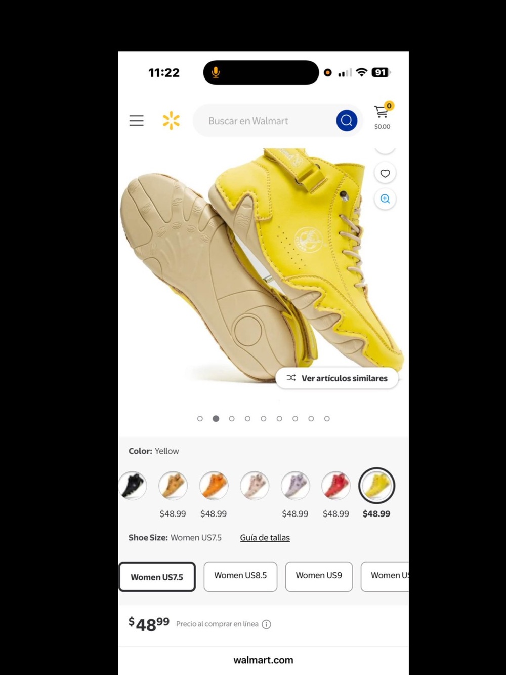 Yellow Women's High-Top Sneakers